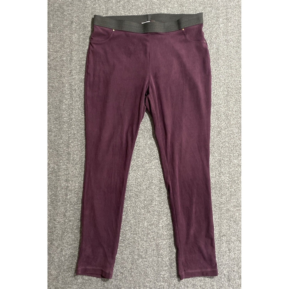 Calvin Klein Womens Velour Sweatpants Burgundy Relaxed Fit Size L